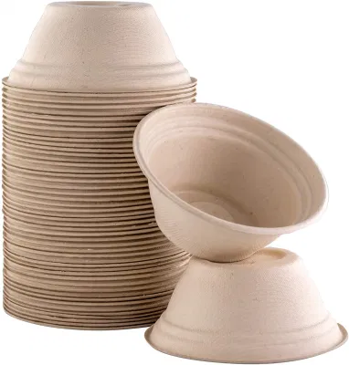 Bagaço de cana-de-açúcar compostável, recipiente para viagem biodegradável, comida, tigela de salada retangular descartável, polpa grande